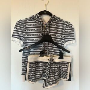 Juicy Couture Short Set Jacket & Matching Shorts/ Black & White / Size Small
